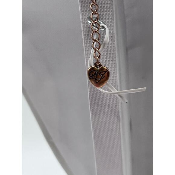 Betsey Johnson Pink Rose Gold-Tone Woven Charm MultiChain Necklace New with Box - Picture 14 of 15